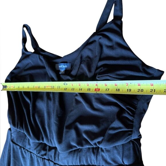 ModCloth Faux Wrap Black Jumpsuit V Neck Sleeveless Wide Leg Womens 2X - Picture 8 of 8